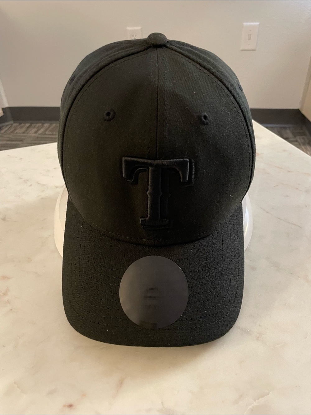 MLB Texas Rangers Black Tonal Logo Hat